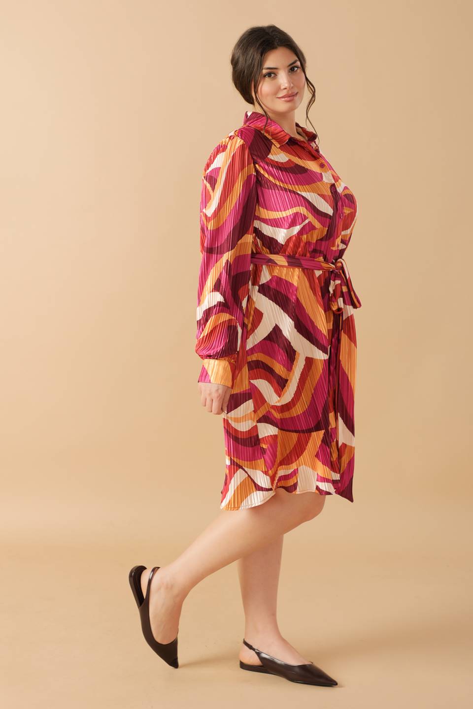 GET ON BOARD WOVEN PLISSE MINI DRESS Flying Tomato